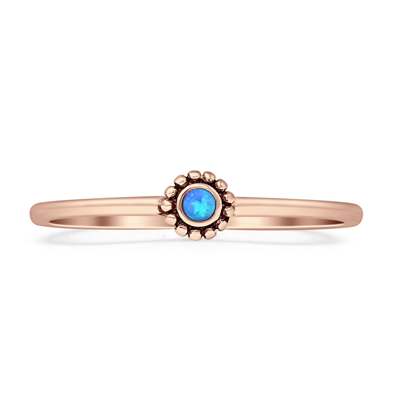 Round Opal Beaded Ring