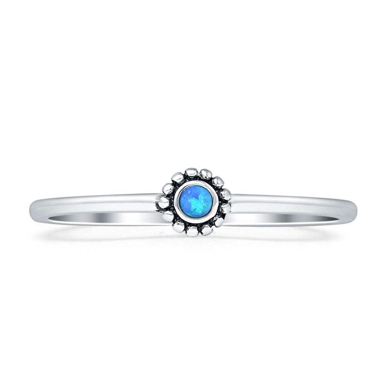 Round Opal Beaded Ring
