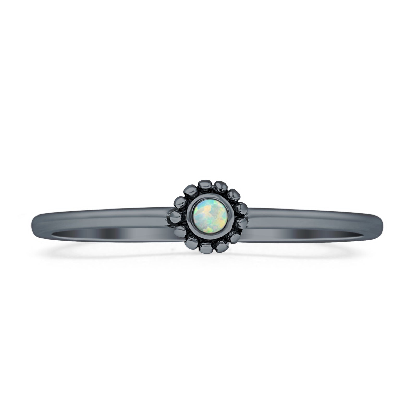 Round Opal Beaded Ring