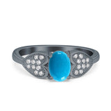 Art Deco Oval Natural Stone Promise Ring