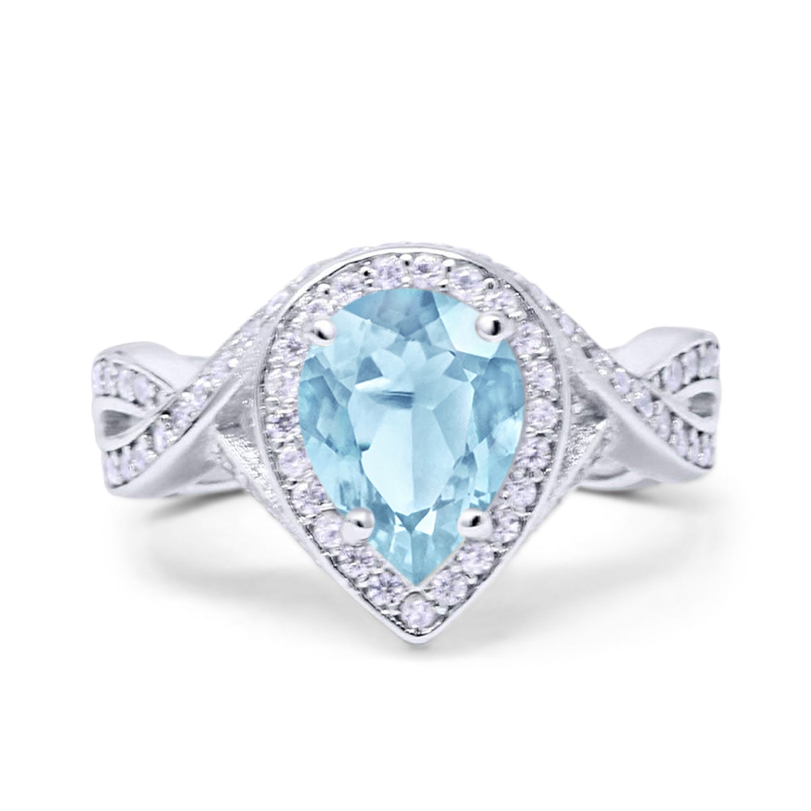 Pear Teardrop Natural Stone Twisted Ring