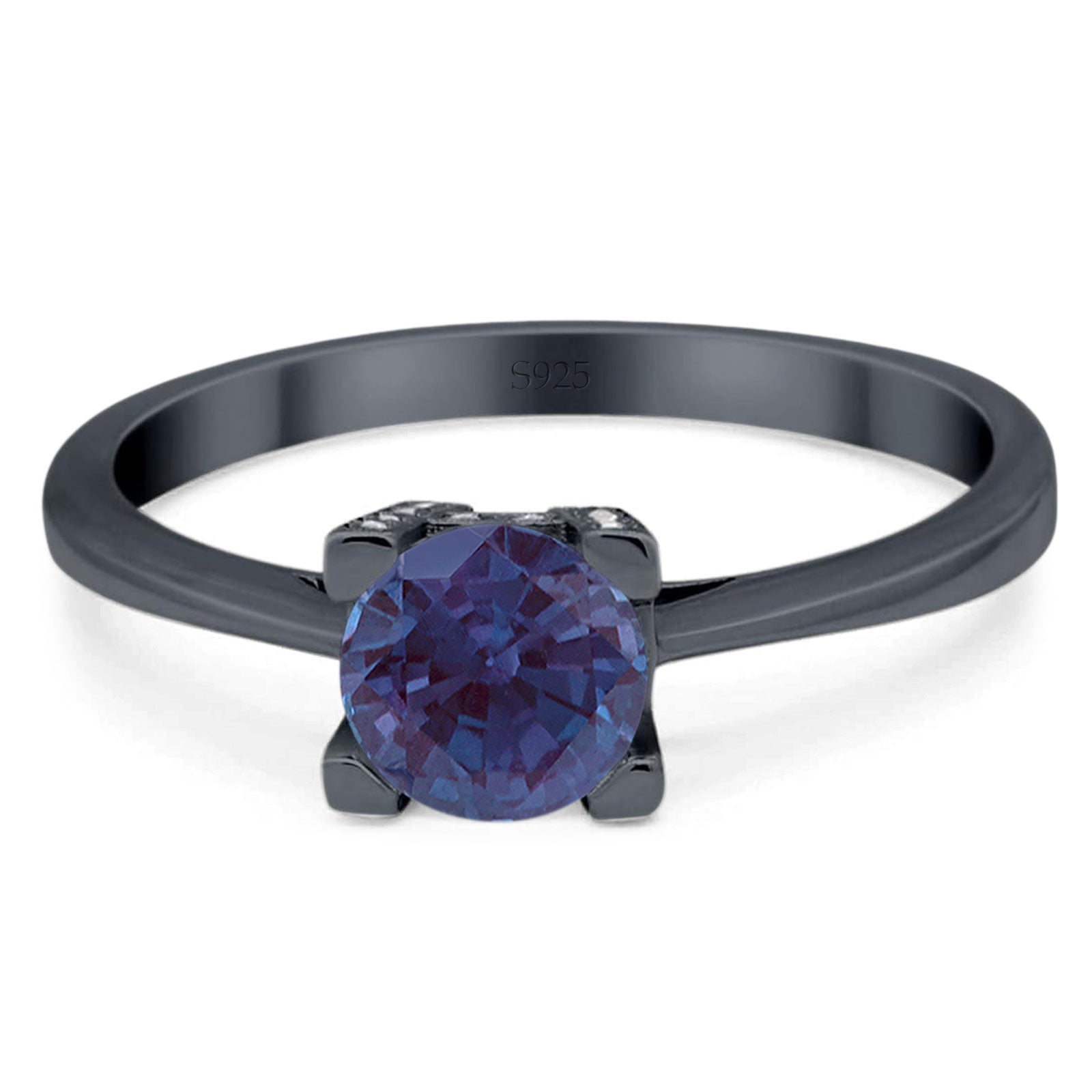 Minimalist Round Natural Stone Solitaire Ring