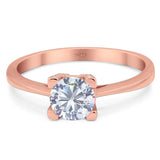 Minimalist Round Natural Stone Solitaire Ring