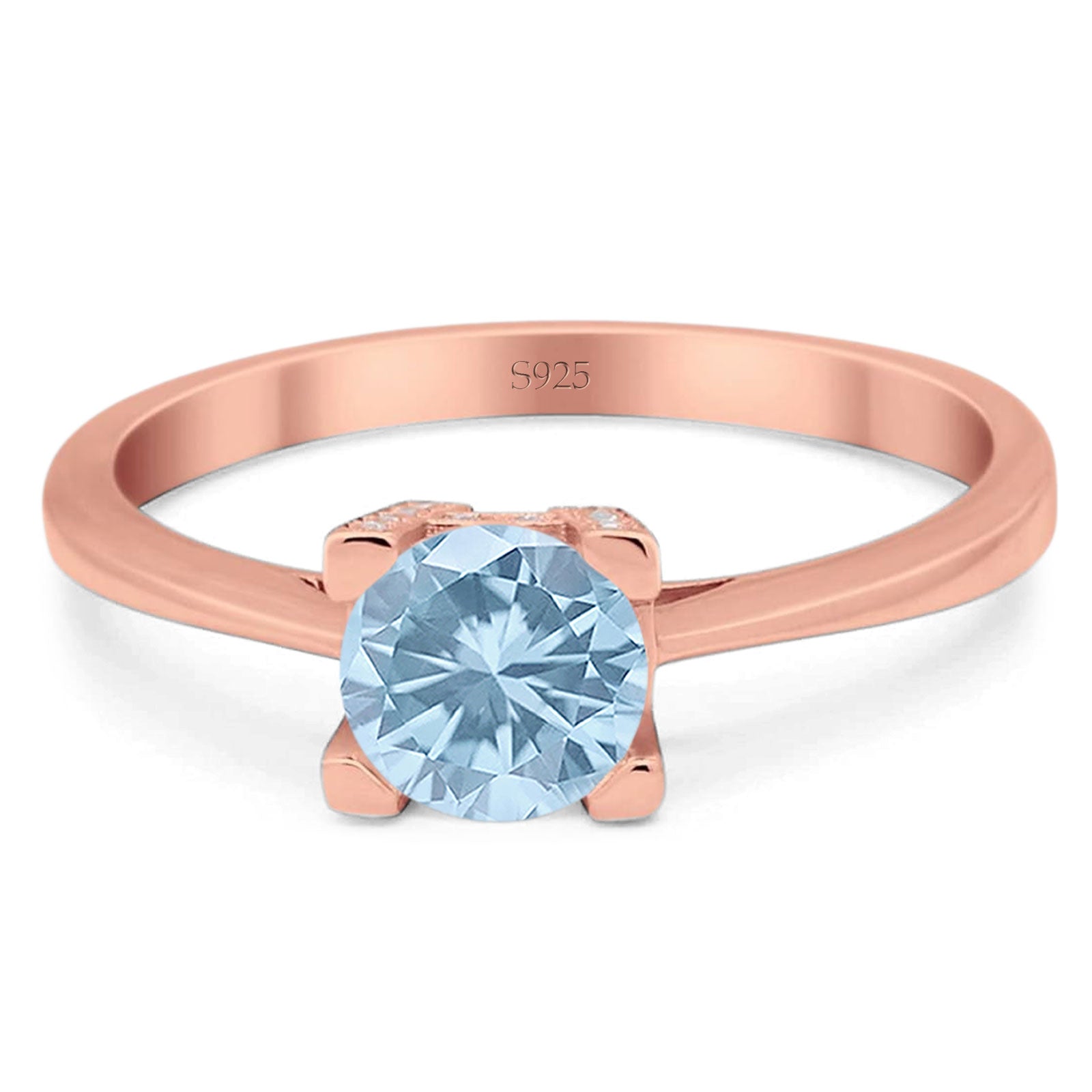 Minimalist Round Natural Stone Solitaire Ring