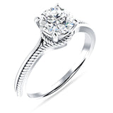 18K Gold IGI Certified Round 1 Carat Lab Grown Diamond Twisted Solitaire Ring