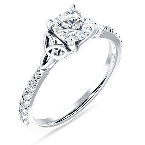 IGI Certified Round 1 Carat Lab Grown Diamond Art Deco Trinity Cluster Ring