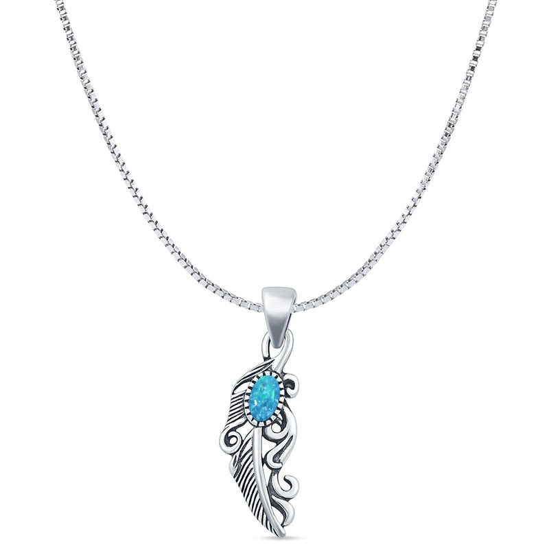 Feather Filigree Pendant Necklace