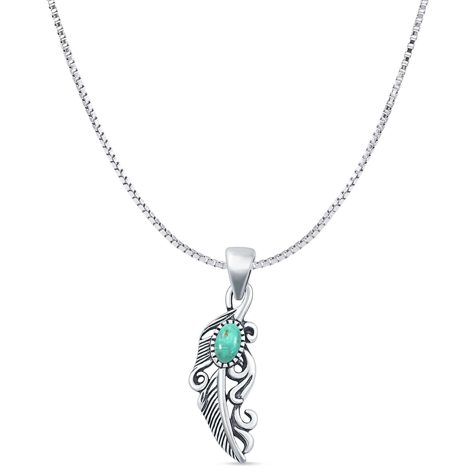 Feather Filigree Pendant Necklace