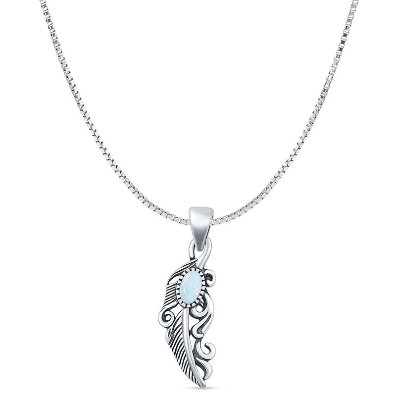 Feather Filigree Pendant Necklace