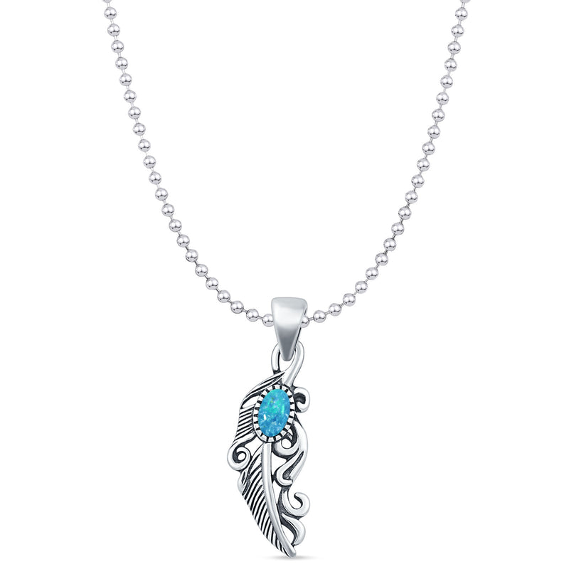 Feather Filigree Pendant Necklace