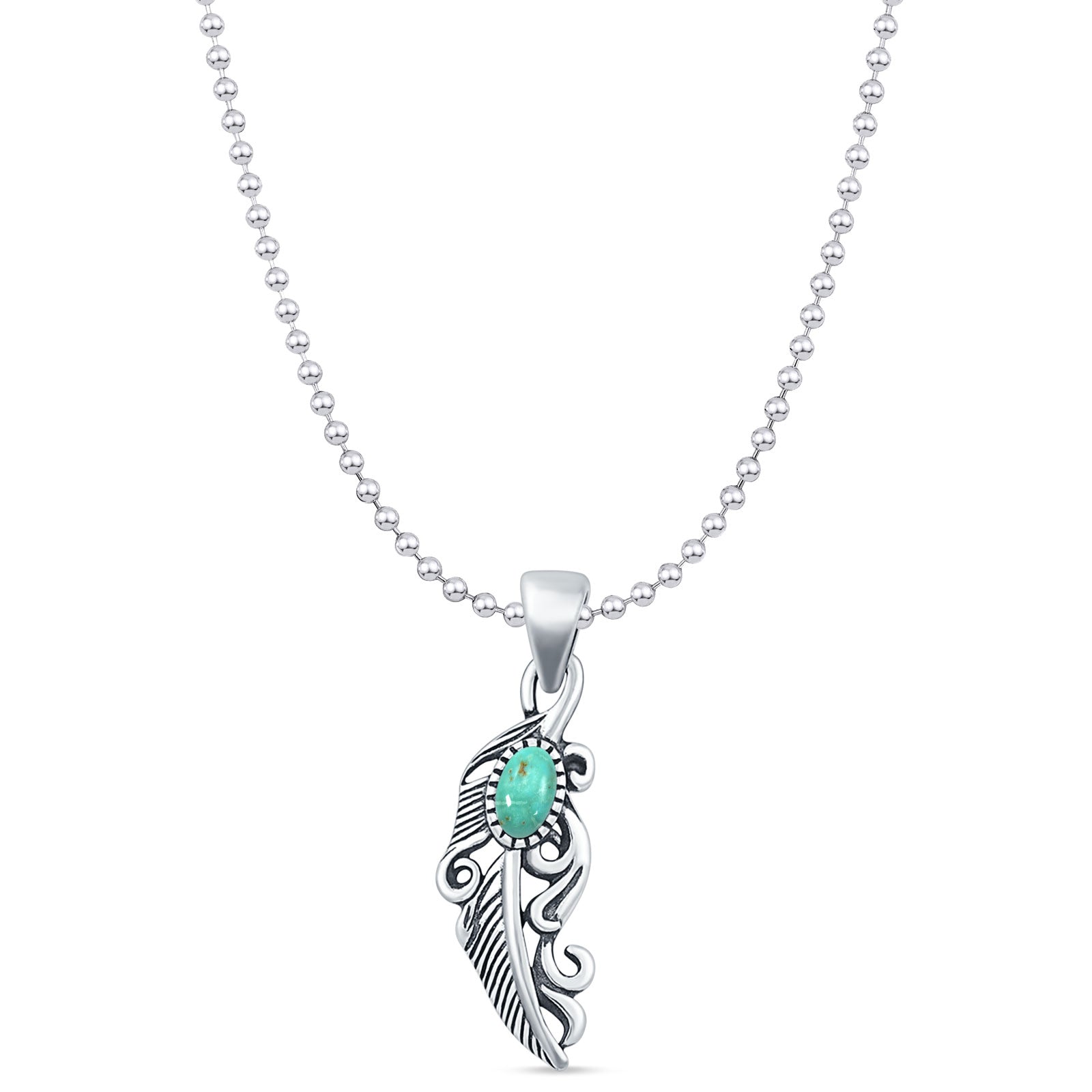 Feather Filigree Pendant Necklace