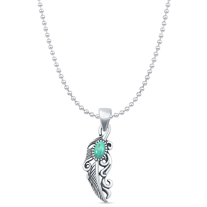Feather Filigree Pendant Necklace