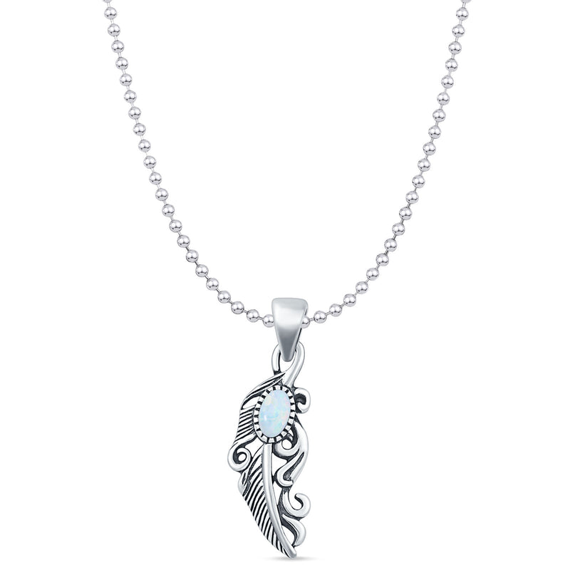 Feather Filigree Pendant Necklace