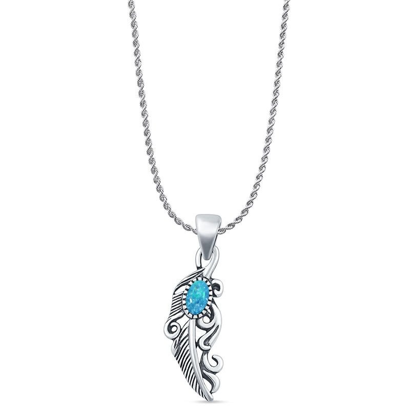 Feather Filigree Pendant Necklace