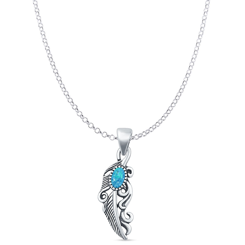 Feather Filigree Pendant Necklace