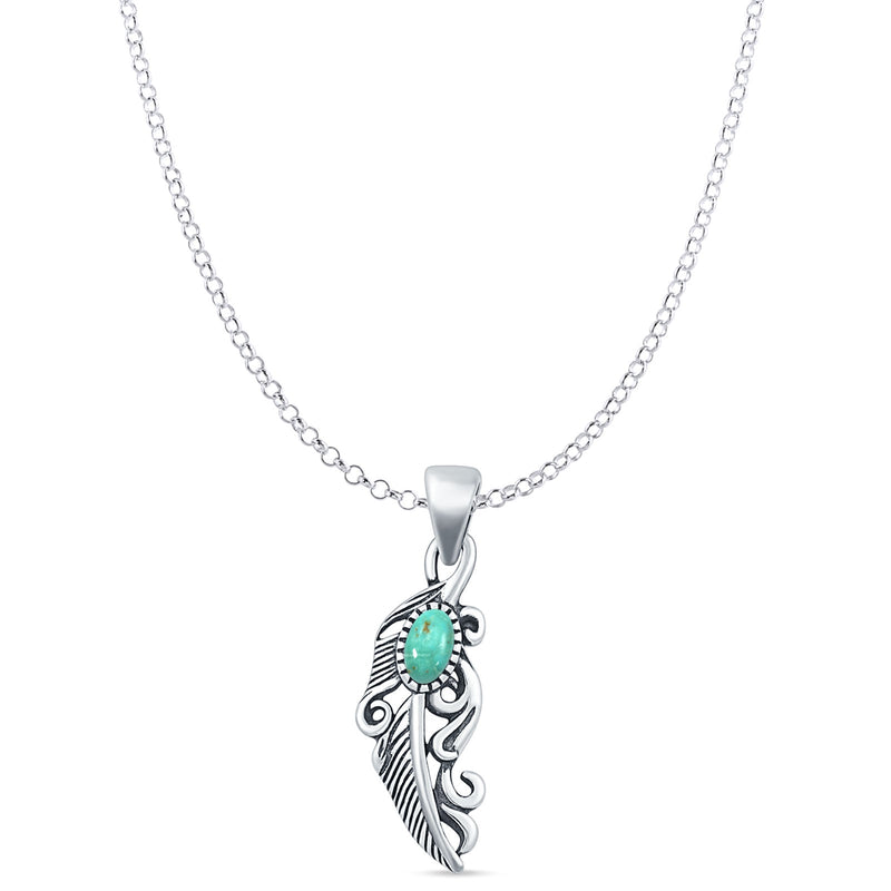 Feather Filigree Pendant Necklace