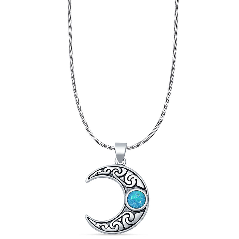 Celtic Moon Pendant Necklace