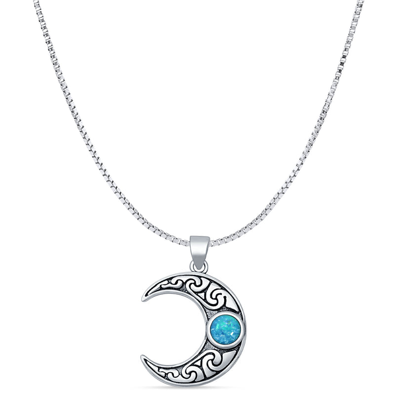 Celtic Moon Pendant Necklace