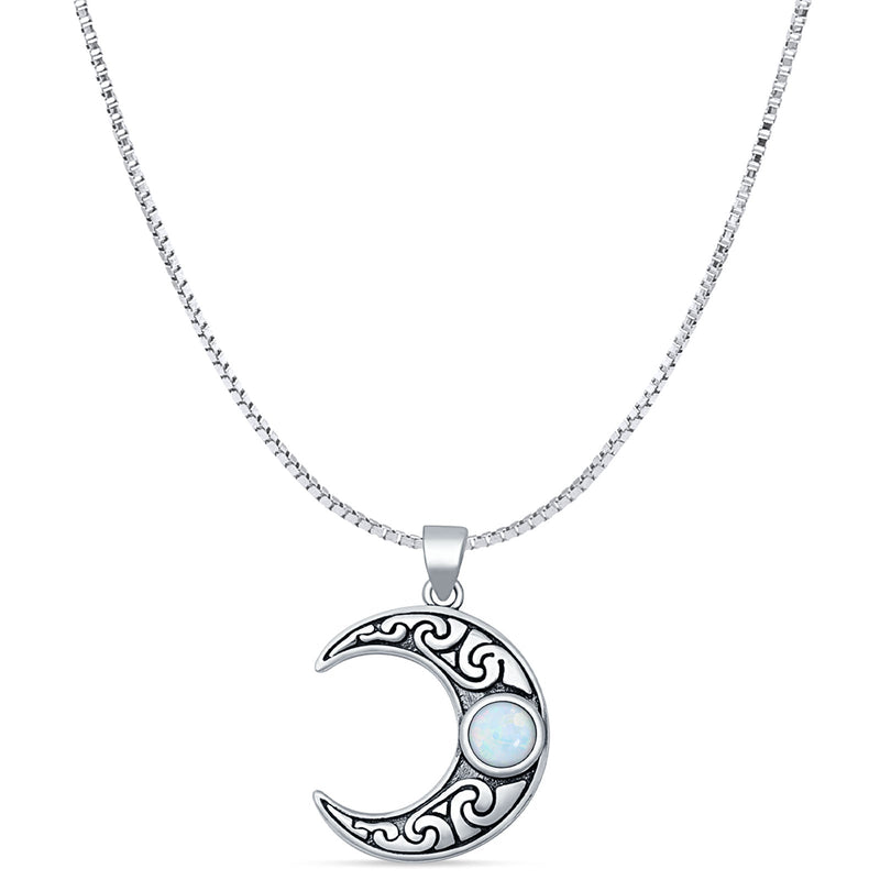 Celtic Moon Pendant Necklace