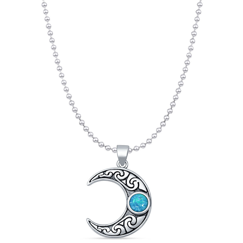 Celtic Moon Pendant Necklace