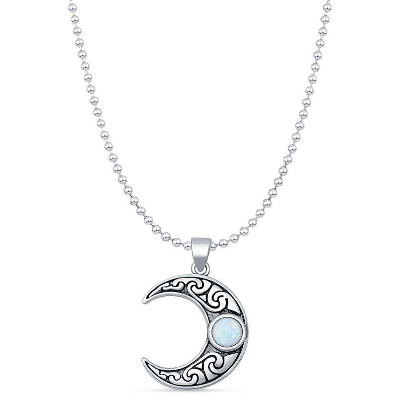 Celtic Moon Pendant Necklace