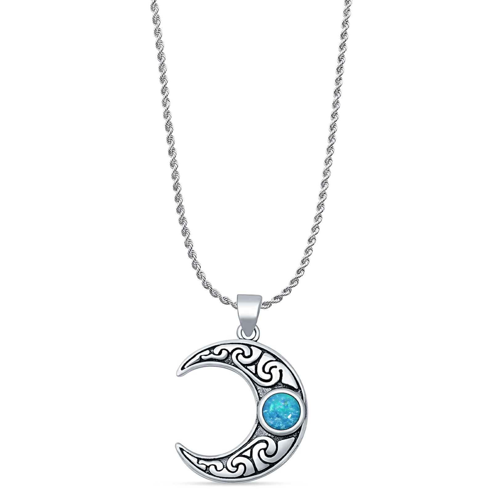 Celtic Moon Pendant Necklace