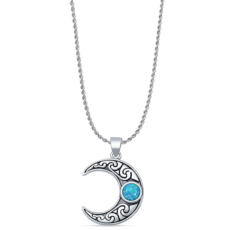 Celtic Moon Pendant Necklace