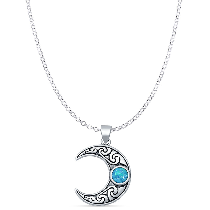 Celtic Moon Pendant Necklace