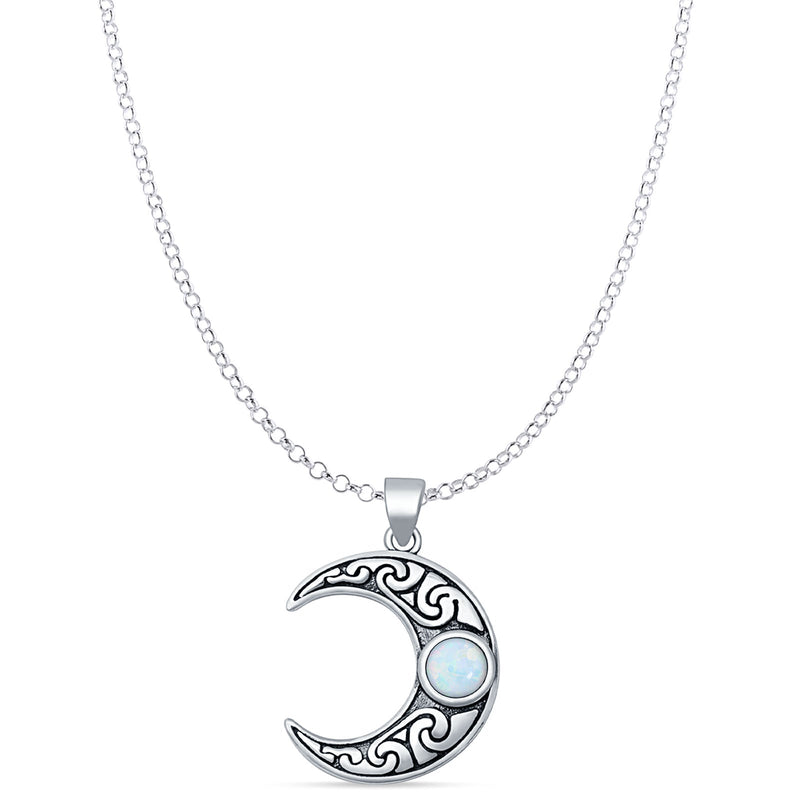 Celtic Moon Pendant Necklace