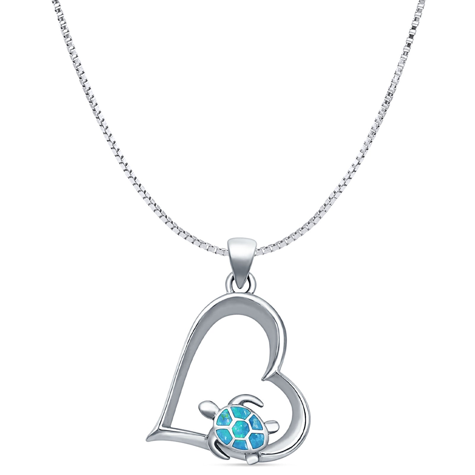 Heart & Sea Turtle Pendant Necklace