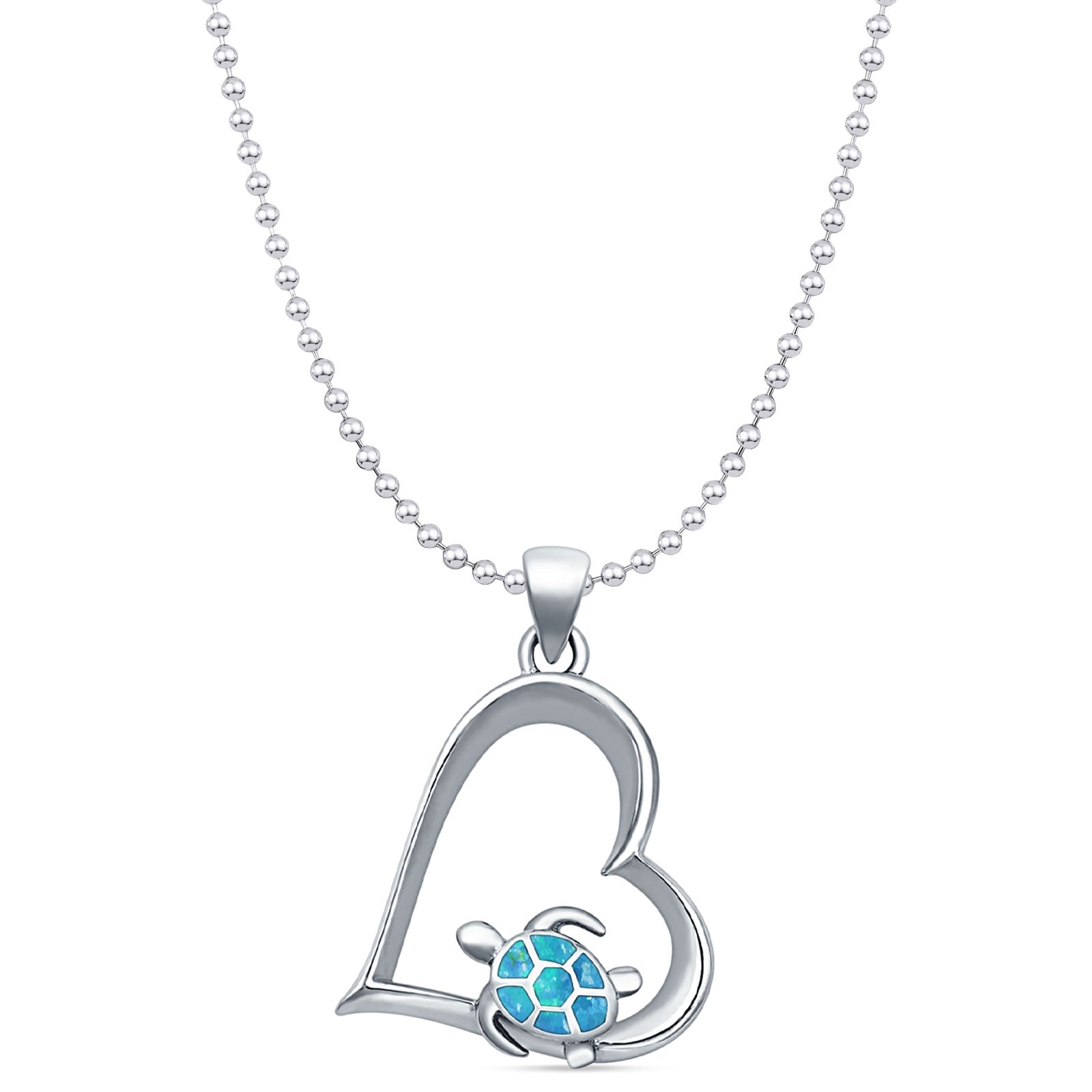 Heart & Sea Turtle Pendant Necklace