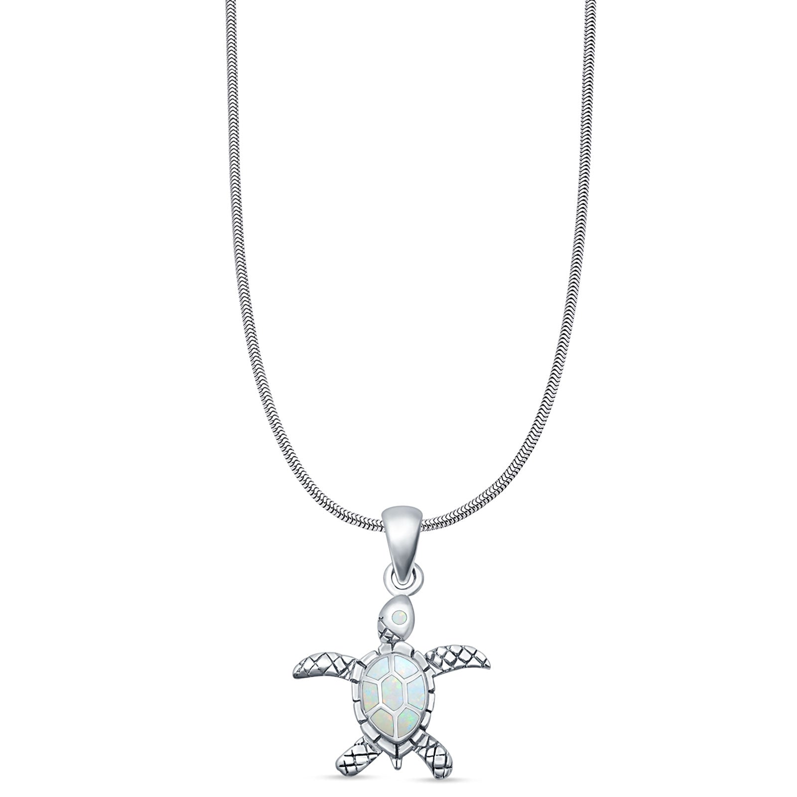 Oxidized Turtle Pendant Necklace