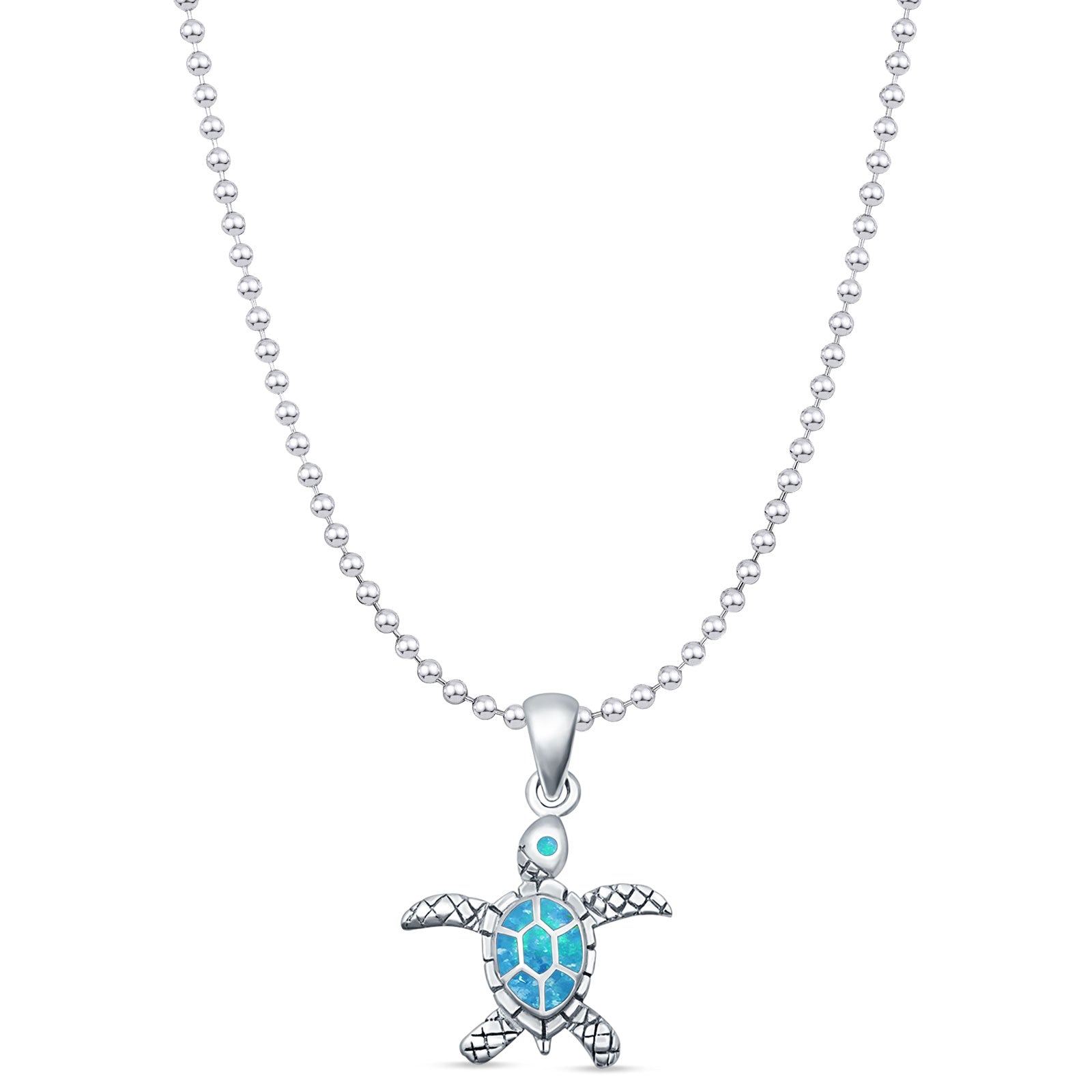 Oxidized Turtle Pendant Necklace