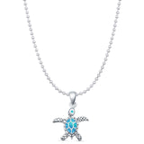 Oxidized Turtle Pendant Necklace