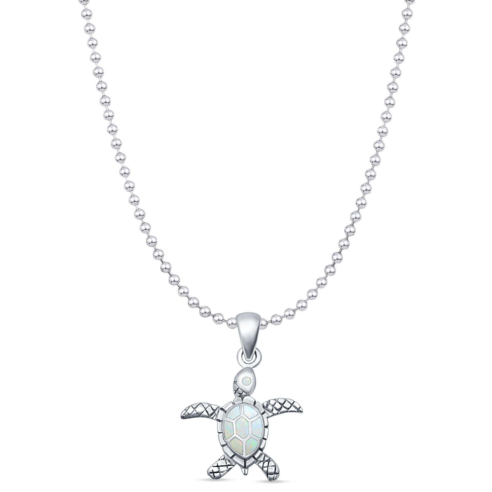 Oxidized Turtle Pendant Necklace