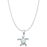 Oxidized Turtle Pendant Necklace