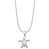 Oxidized Turtle Pendant Necklace