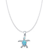Oxidized Turtle Pendant Necklace