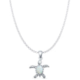 Oxidized Turtle Pendant Necklace