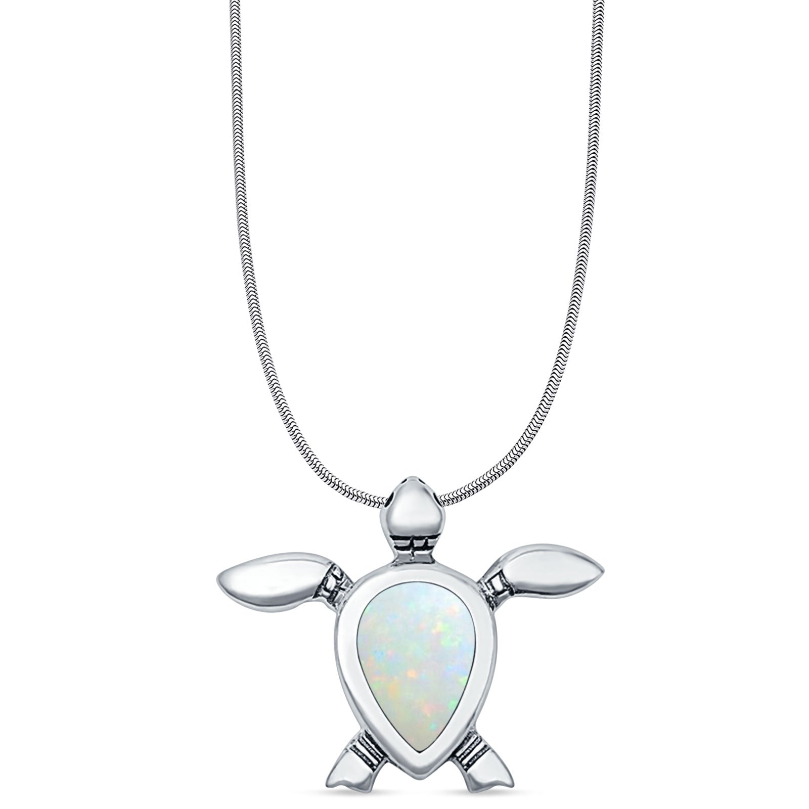 Oxidized Turtle Pendant Necklace