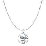 Sun Butterfly Mushroom Pendant Box Chain Necklace Oxidized 925 Sterling Silver