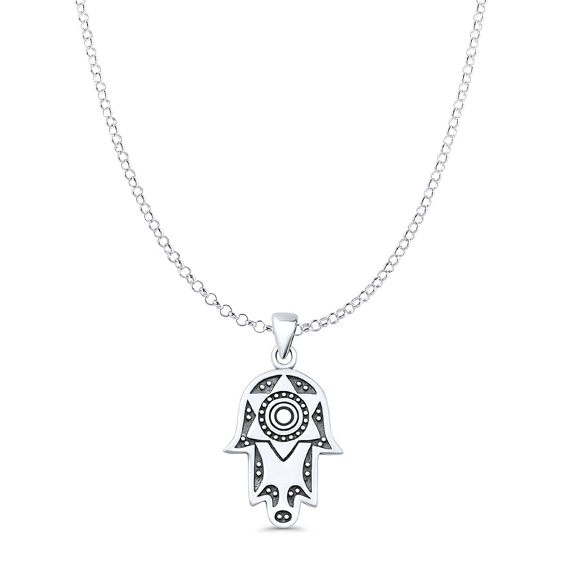 Star Hand Of Hamsa Pendant Necklace