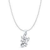 Gecko Pendant Bead Chain Necklace Oxidized 925 Sterling Silver