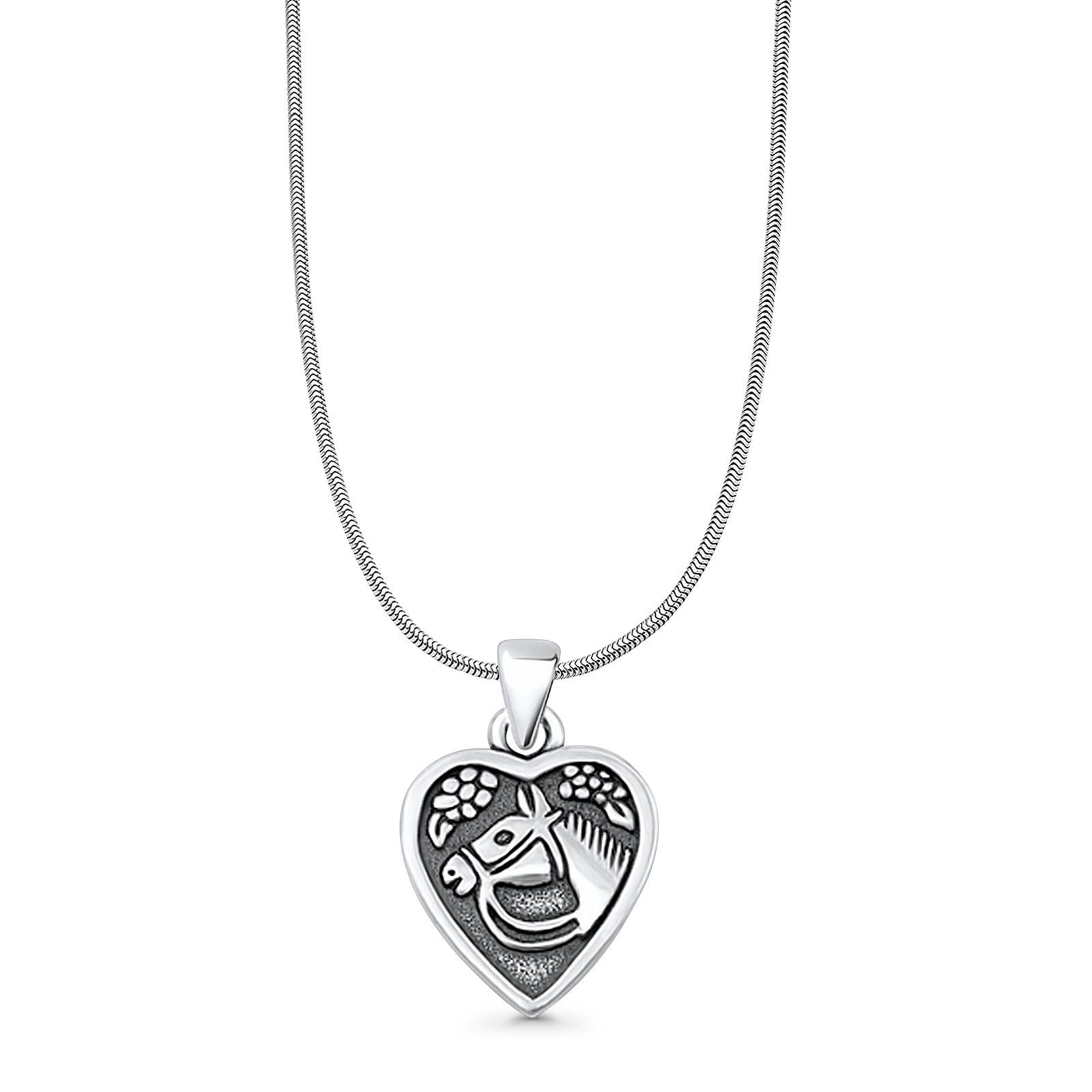Horse Heart Pendant Necklace