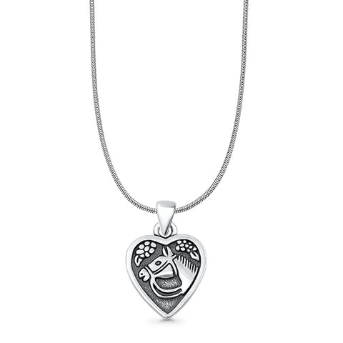 Horse Heart Pendant Necklace