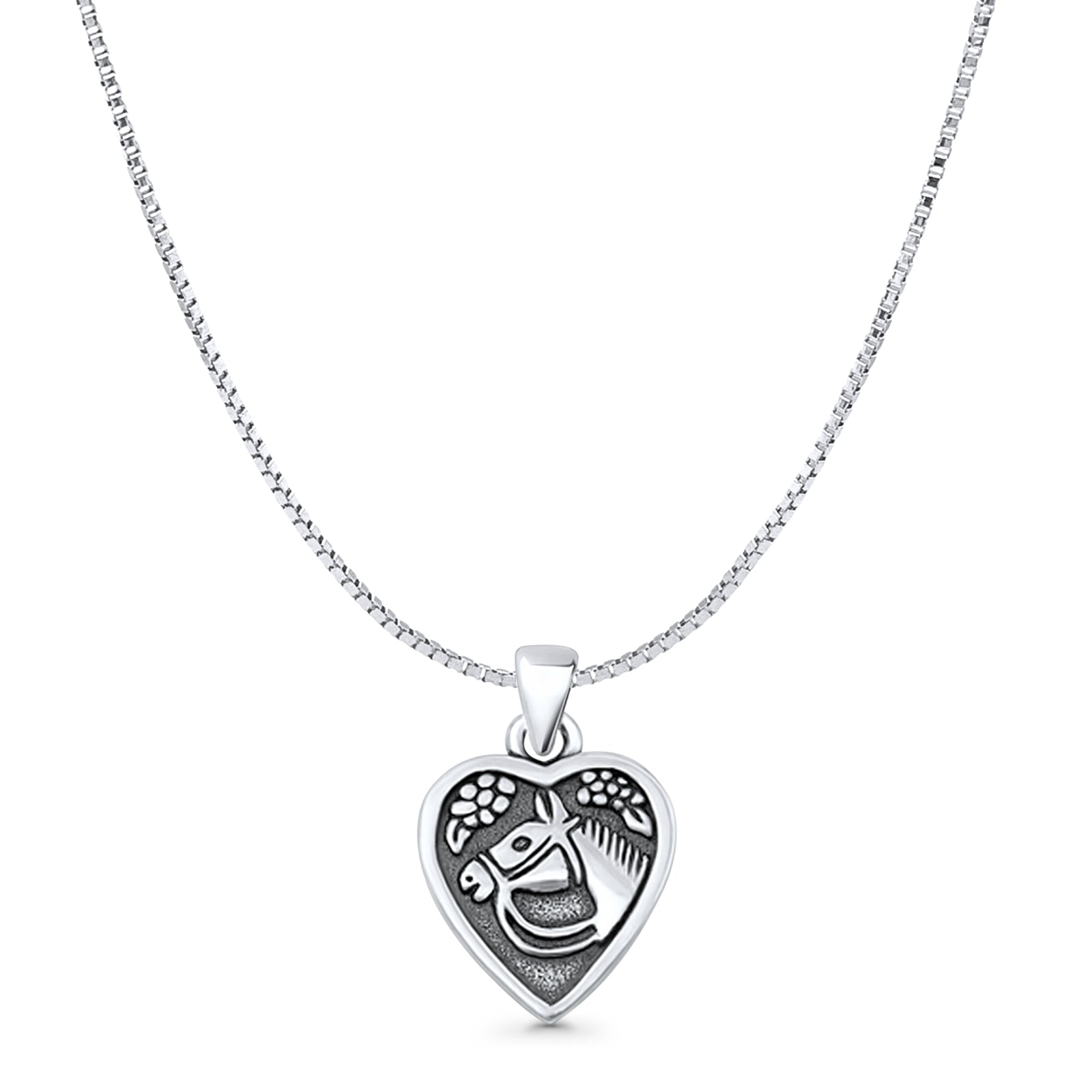 Horse Heart Pendant Necklace