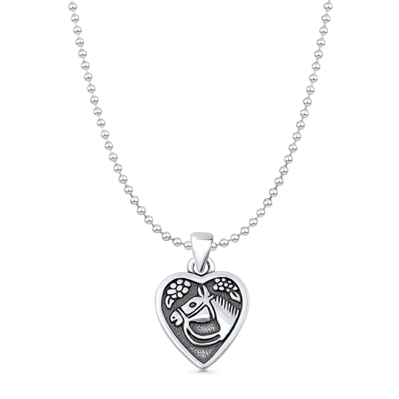 Horse Heart Pendant Necklace