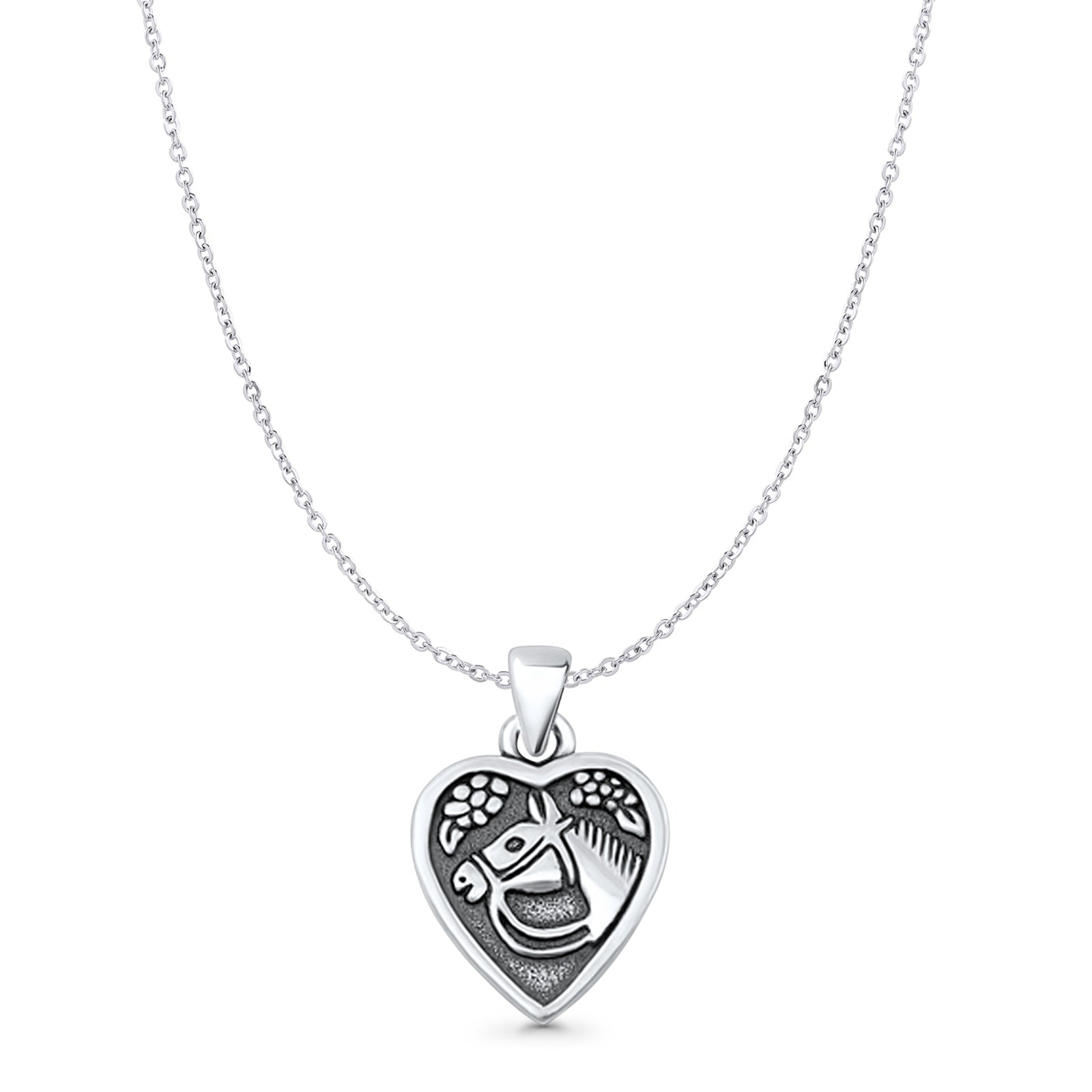 Horse Heart Pendant Necklace
