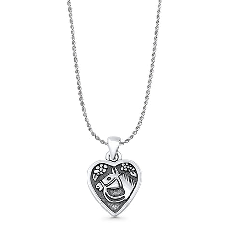 Horse Heart Pendant Necklace