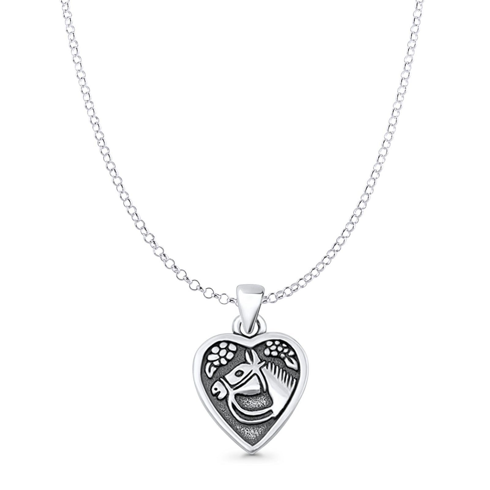 Horse Heart Pendant Necklace